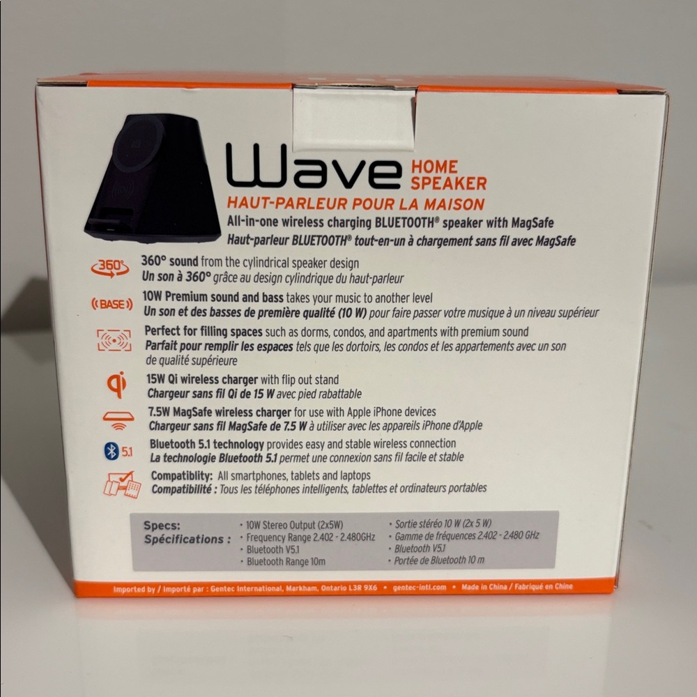 BNIB iQ Wave Bluetooth V5.1 Home Speaker with MagSafe + Qi Wireless Charging - Picture 3 of 6